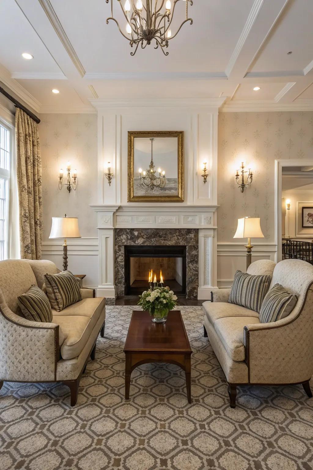 Symmetry introduces a sense of calm and arrangement to your living area.