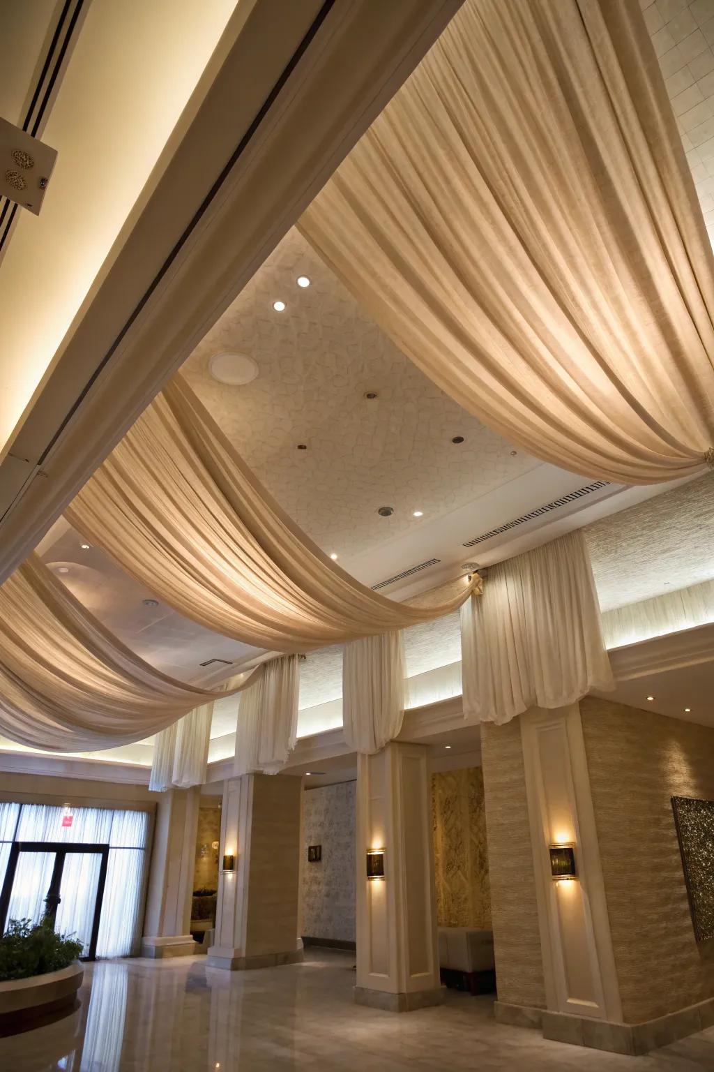 Fabrics enhance a sense of softness and elegance.