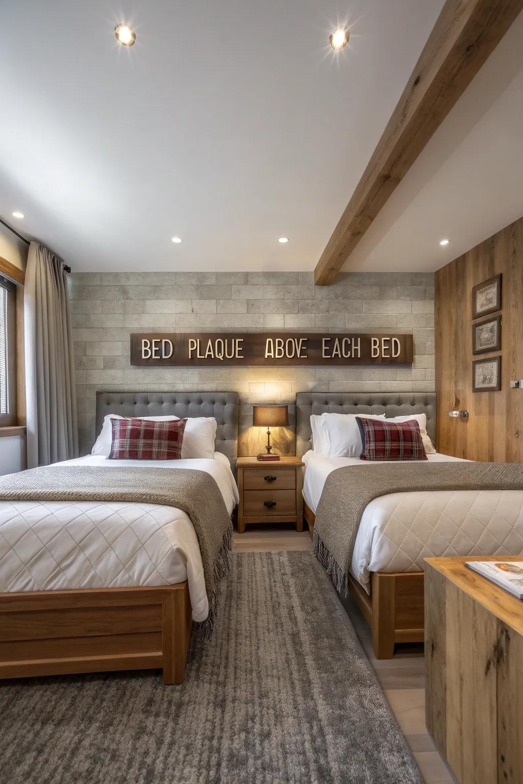 Individualized name boards contribute a personal touch, especially useful in shared environments.