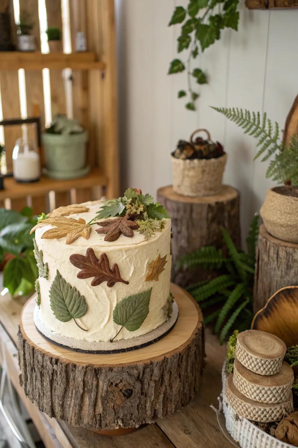 A garden-inspired cake celebrating nature's beauty.