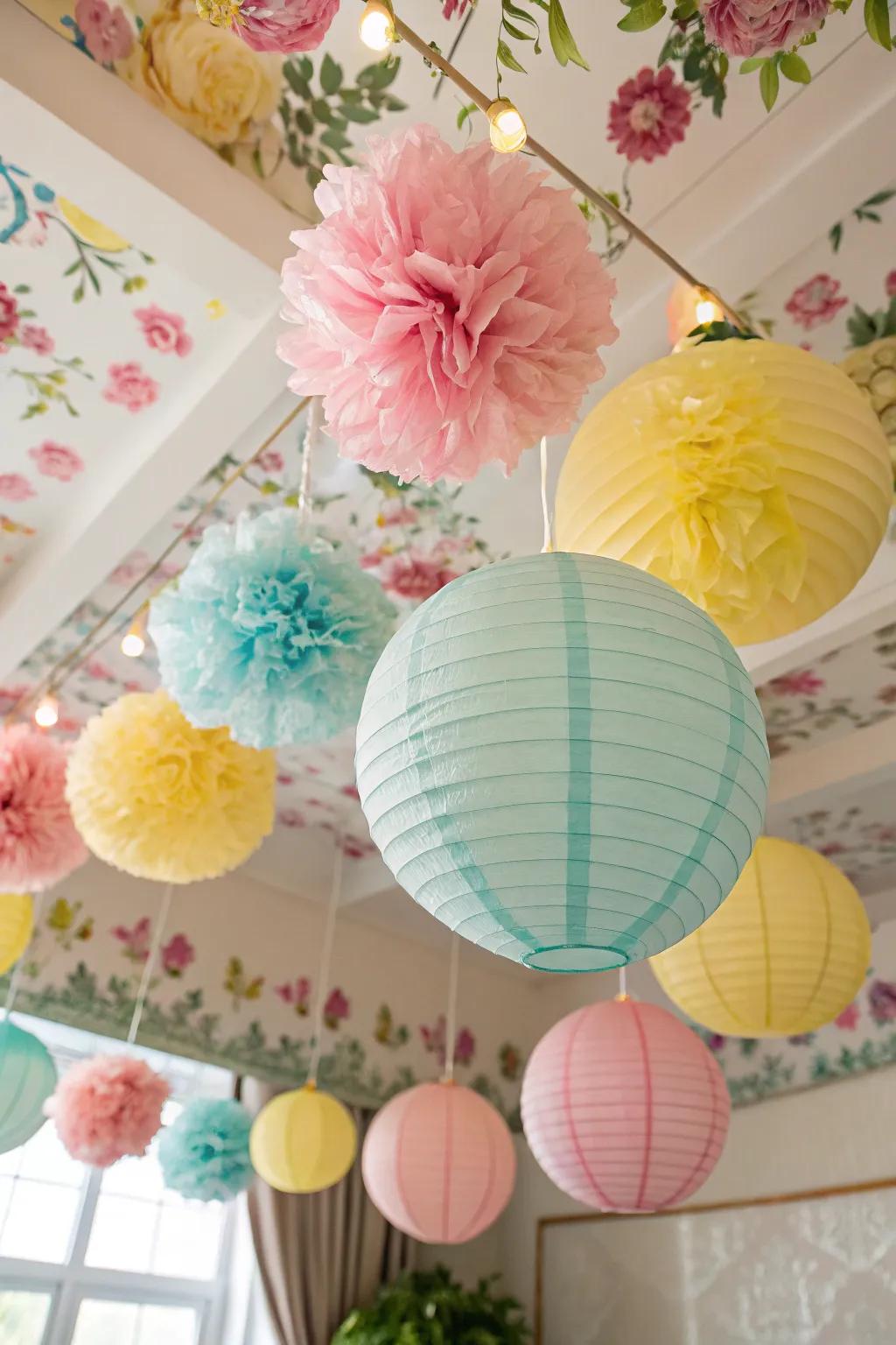 Hanging ornaments add a playful component to your spring decorations.