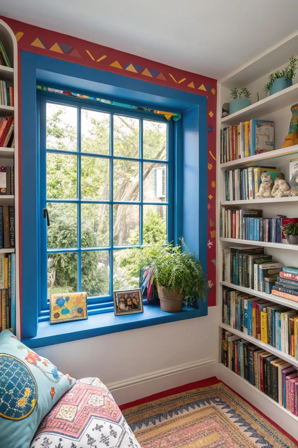 Vibrant trim transforms windows into prominent features.