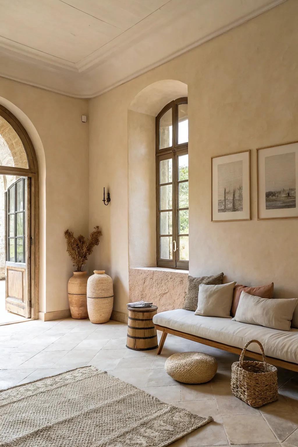 Neutral tones create a warm and inviting space.