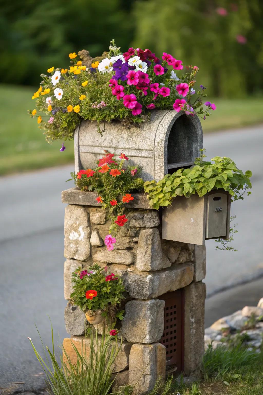 Enhance your mailbox with an integrated garden box for a hint of nature.