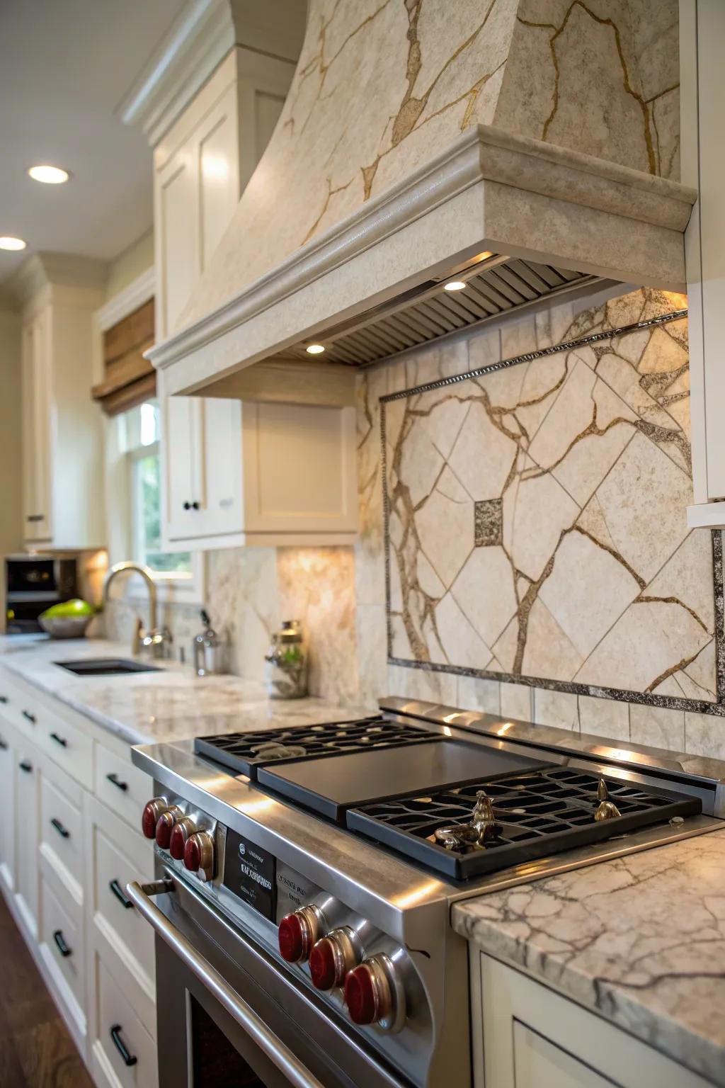 Natural stone backsplashes offer unparalleled texture and elegance.