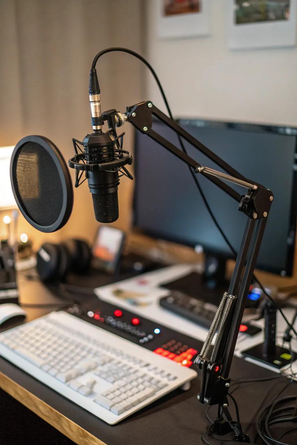 Achieve clear audio with a top-quality microphone setup.