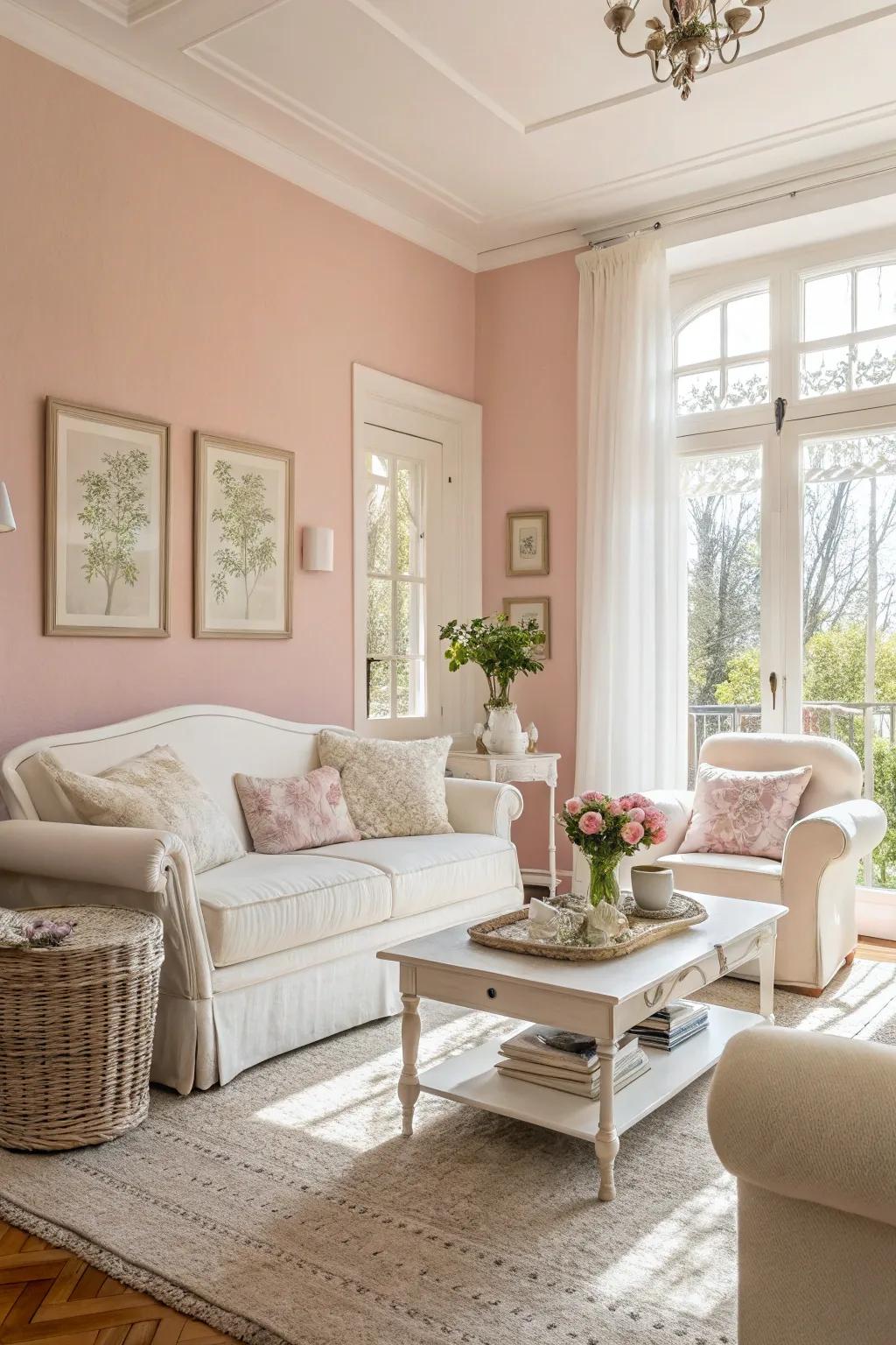An airy and luminous living room perfect for summer enjoyment.