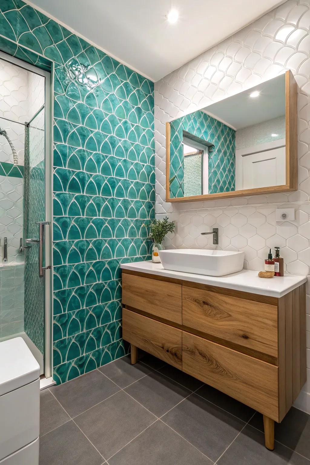 The visual attractiveness of aqua bricks is enhanced by the blending of surfaces.