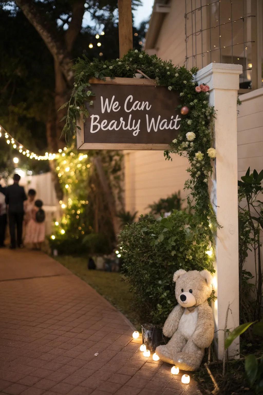 A delightful welcome display warmly greets participants as they arrive for the festivity.