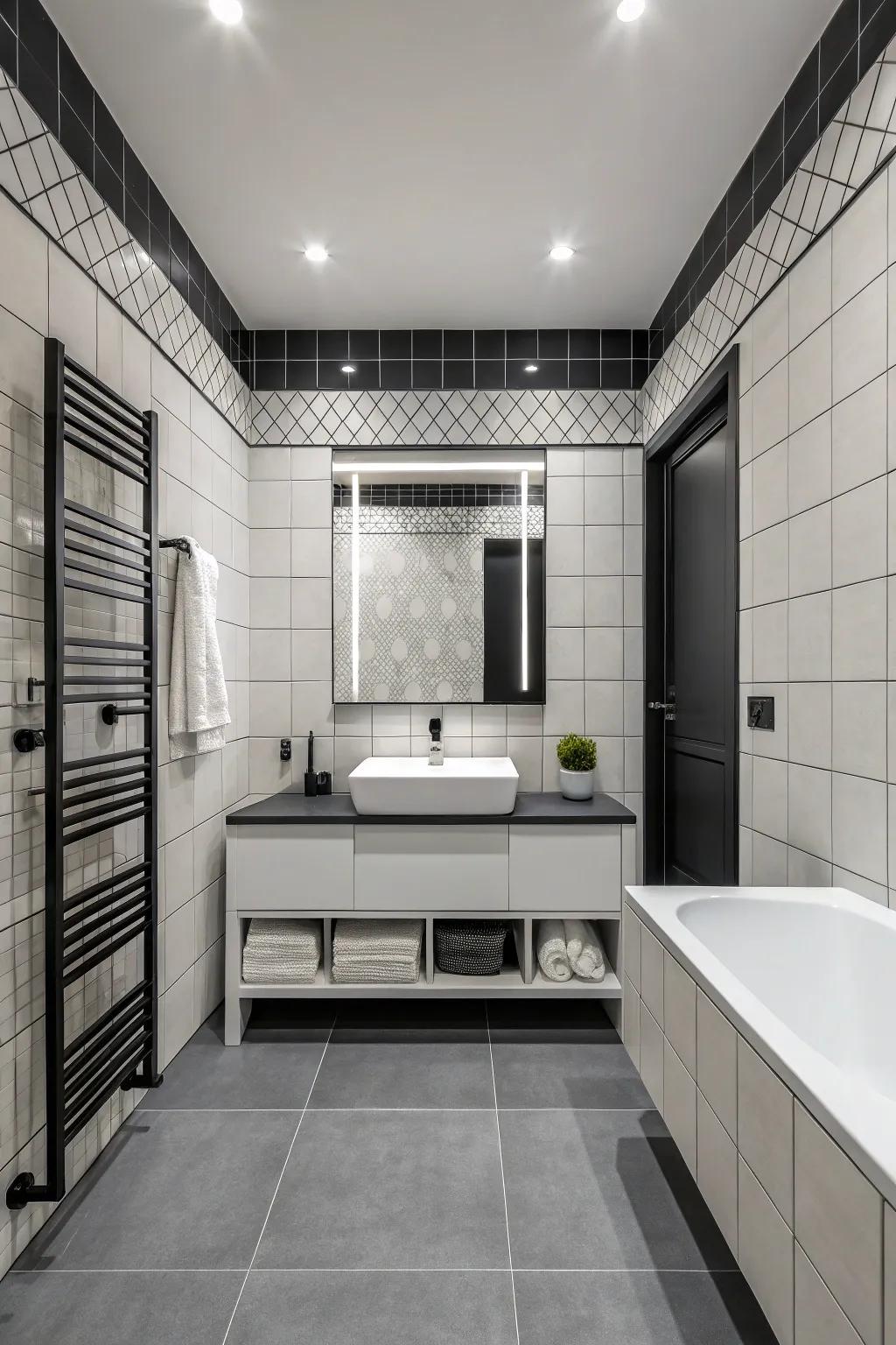 Celebrate modern elegance with a monochrome tile selection.
