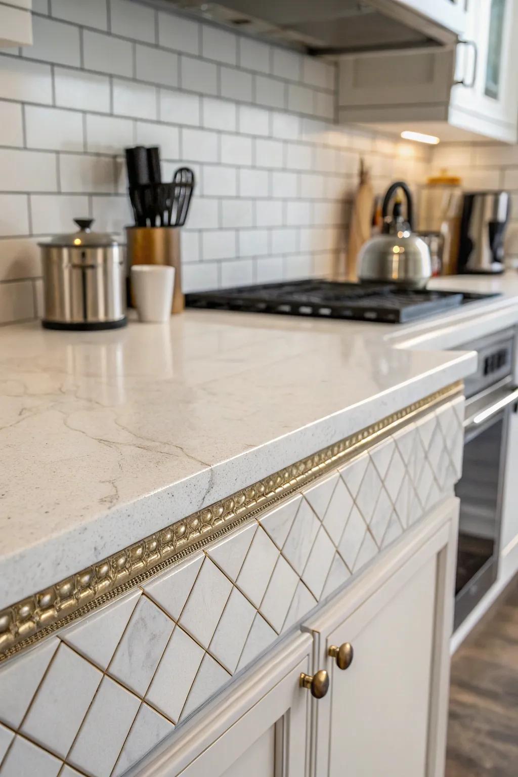 V-Cap trims provide both style and functionality to your countertop edges.