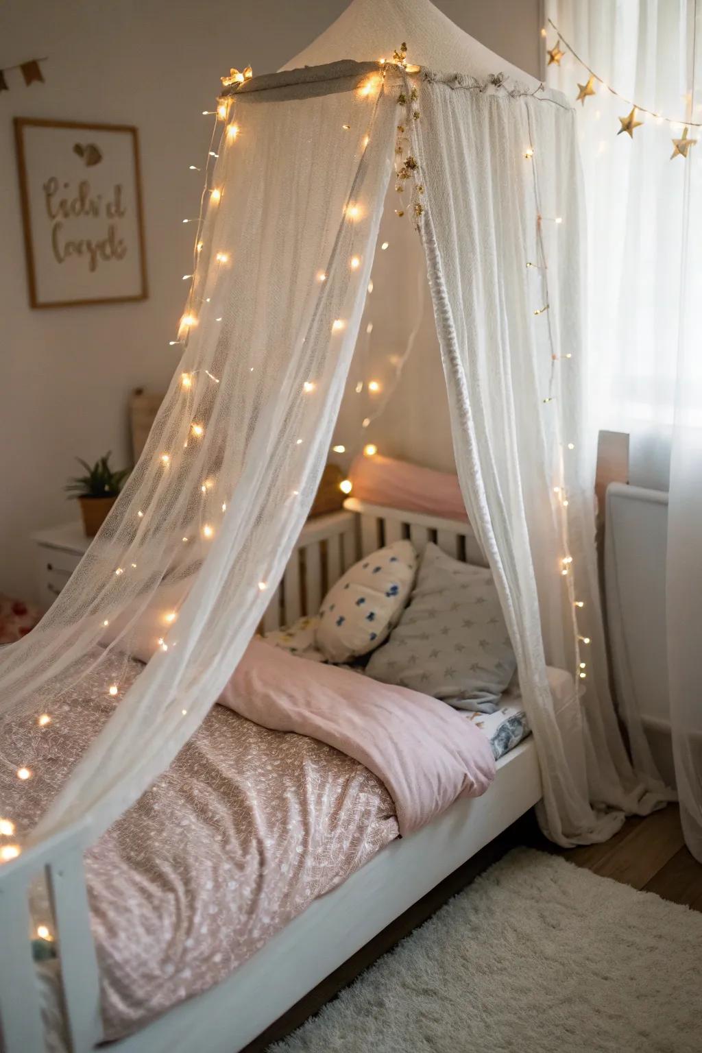 A dreamy canopy bed that inspires sweet dreams.
