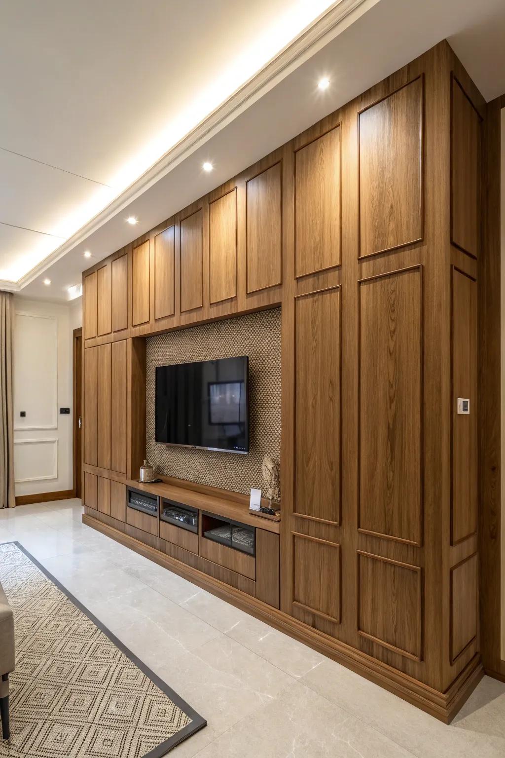 Make a statement with a feature wall that stylishly houses your TV.