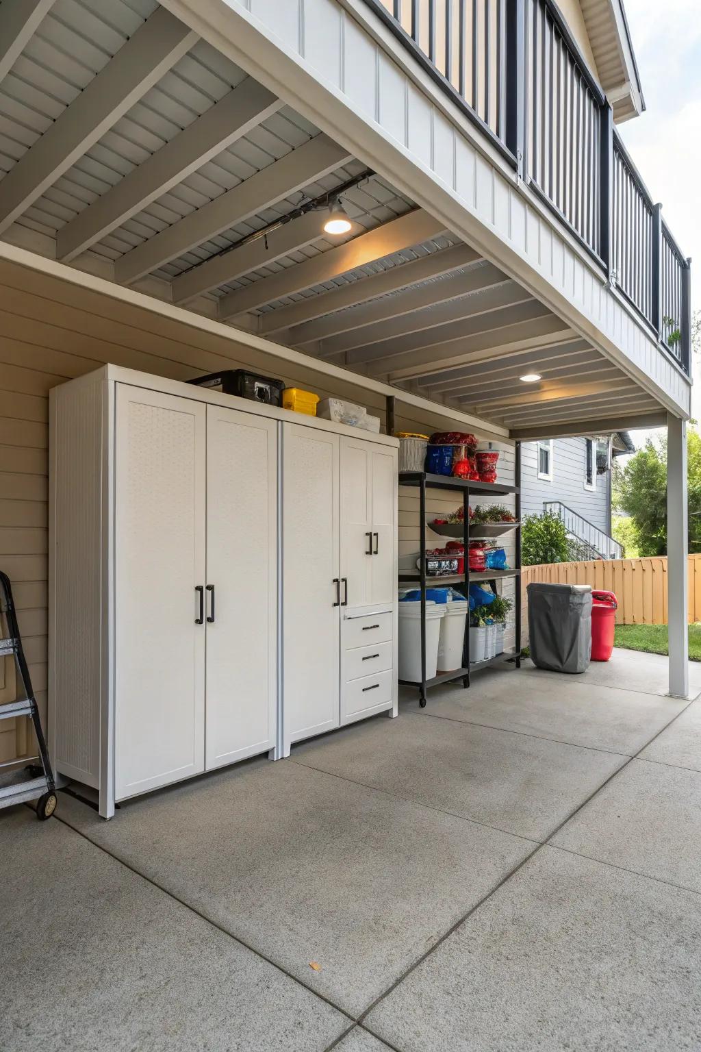 Declutter with intelligent storage solutions.