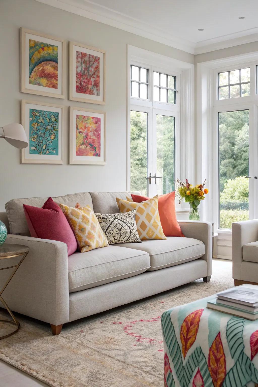 A subdued base with vibrant features enlivens metropolitan design.