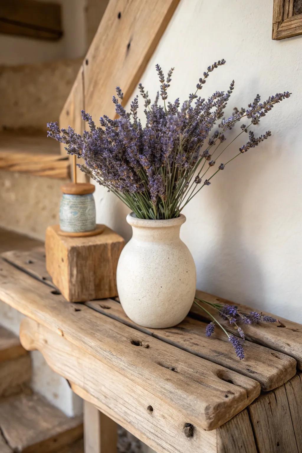 Fill your location with countryside appeal by using dried lavender.