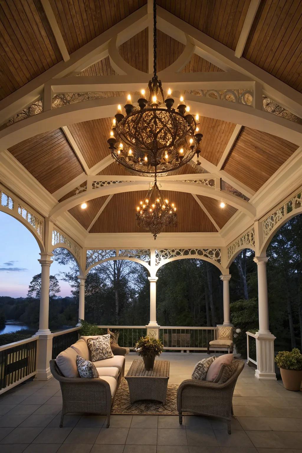 Enhance your porch through refined illumination elements.
