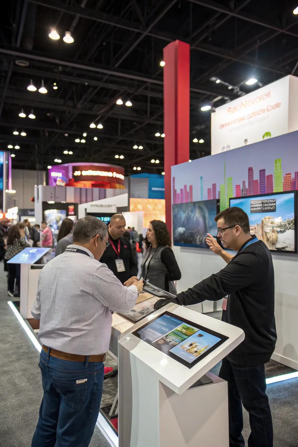 Dynamic displays encourage attendees to interact directly with your offerings.