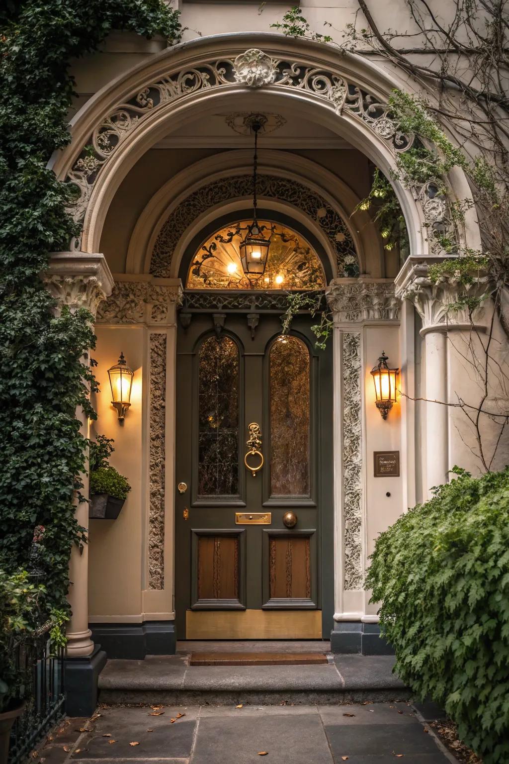 A graceful curved doorway elevates this Victorian home's charm.