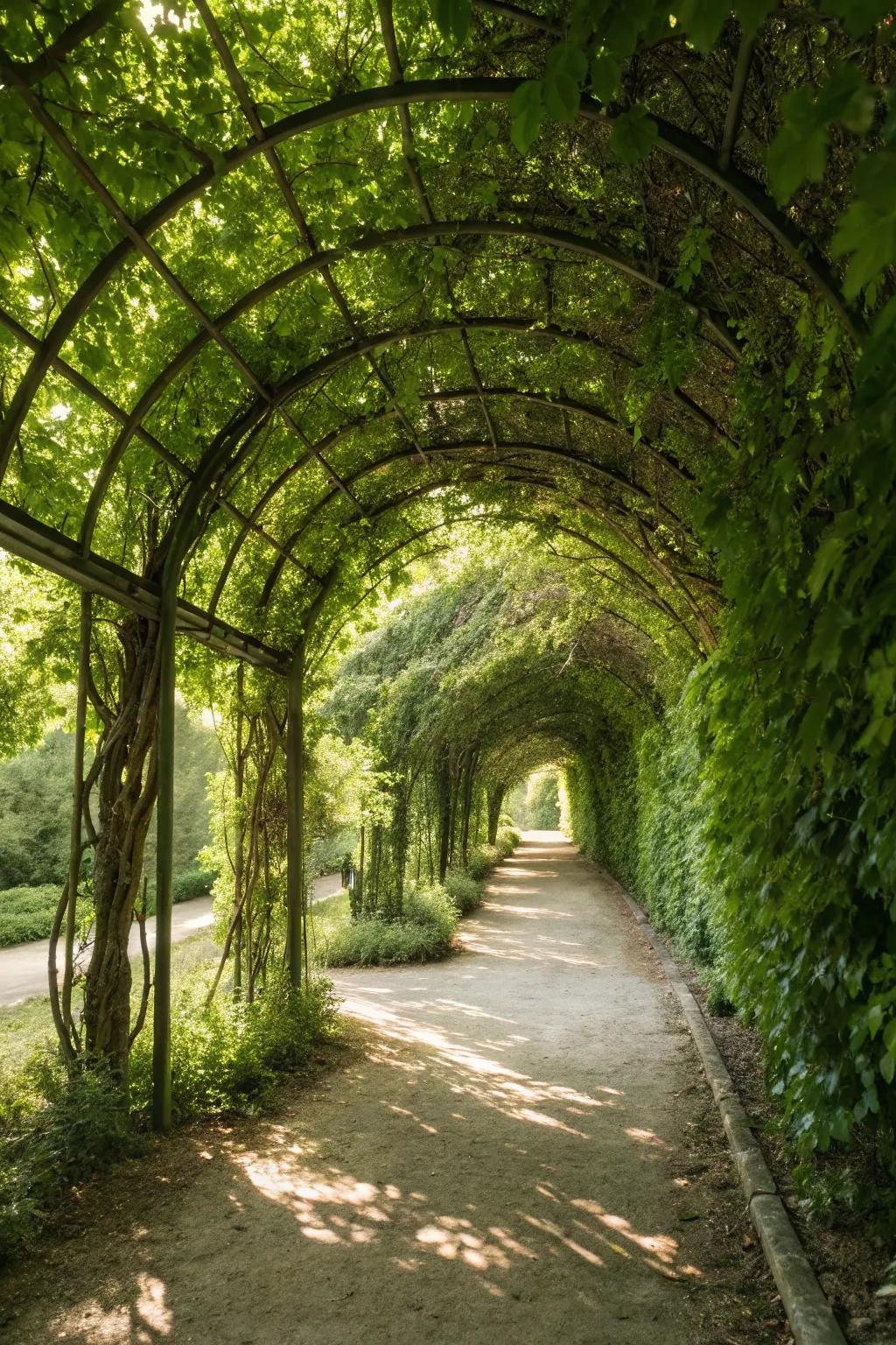 A living green passage fashions a captivating garden experience.
