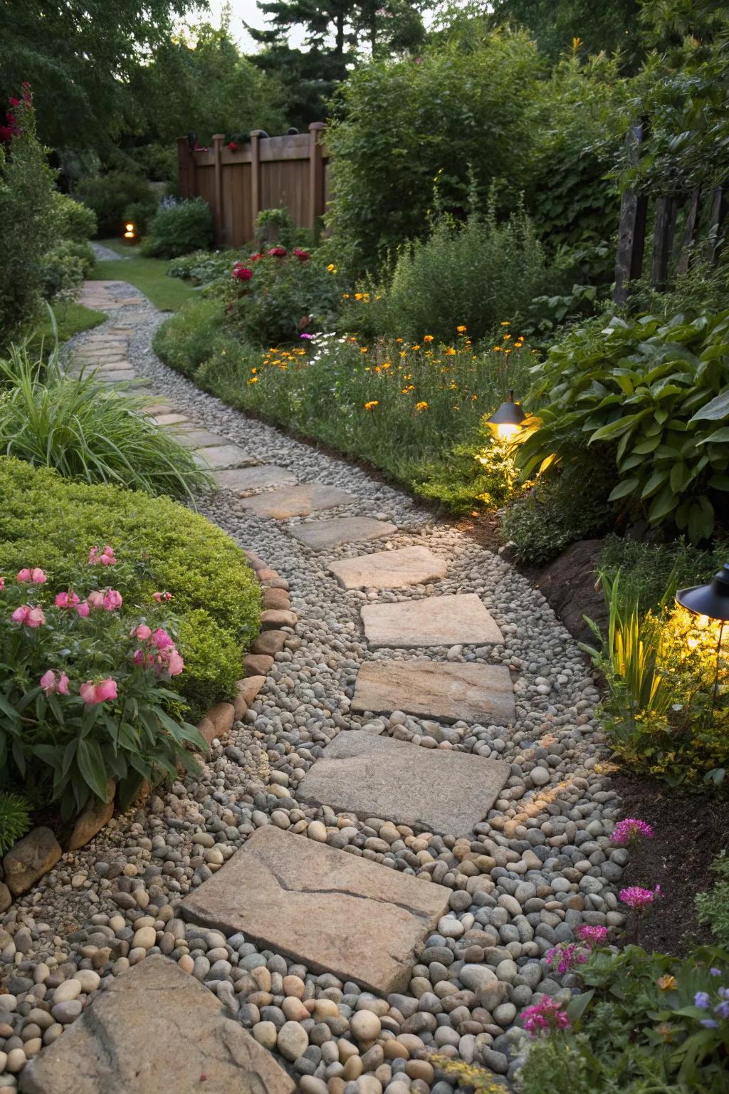 Diverse resources like crushed rock and stone enrich your walkway's texture.