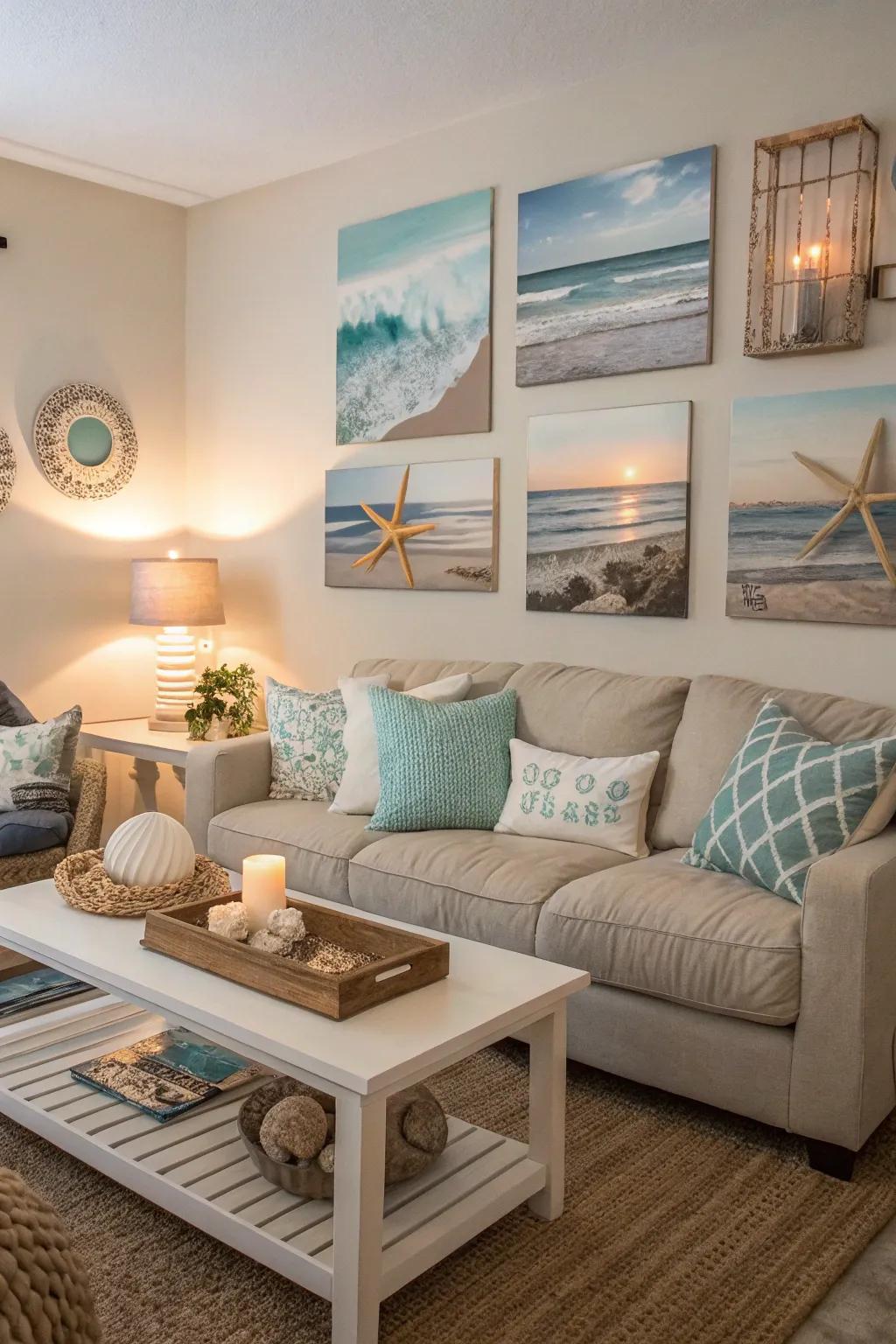Themed wall art fosters coherence in your living space.