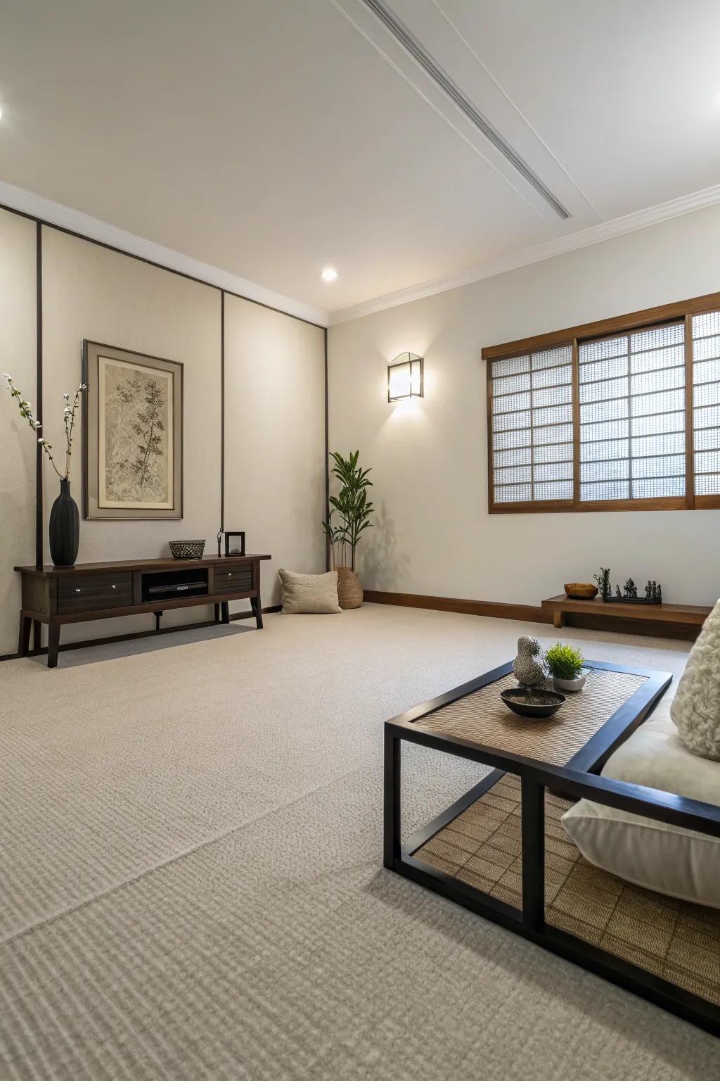 Achieve polished elegance with minimalist carpet designs.