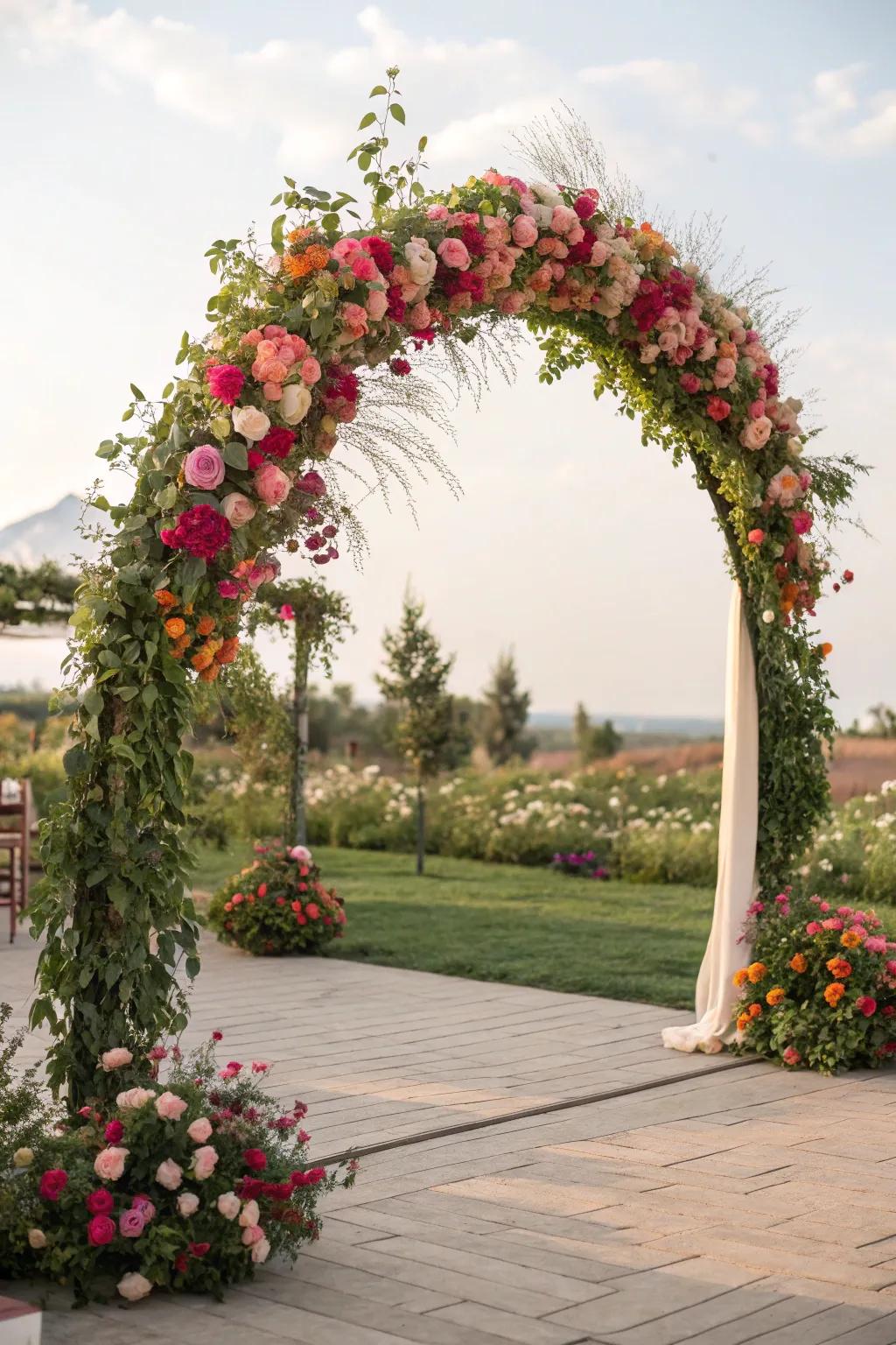 Establish a focal point with a superb floral arch.