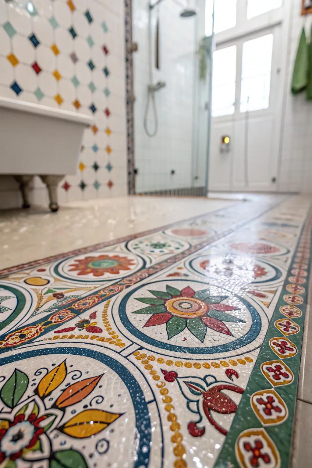 Your wet room will be more vibrant and imaginative with mosaic tiles.