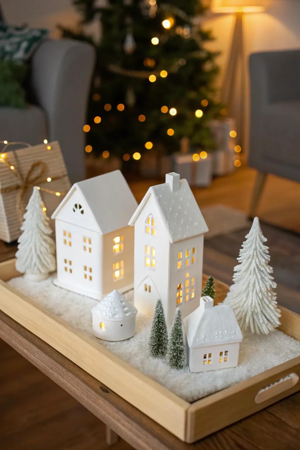 A tabletop winter escape introduces whimsy and appeal to your design.