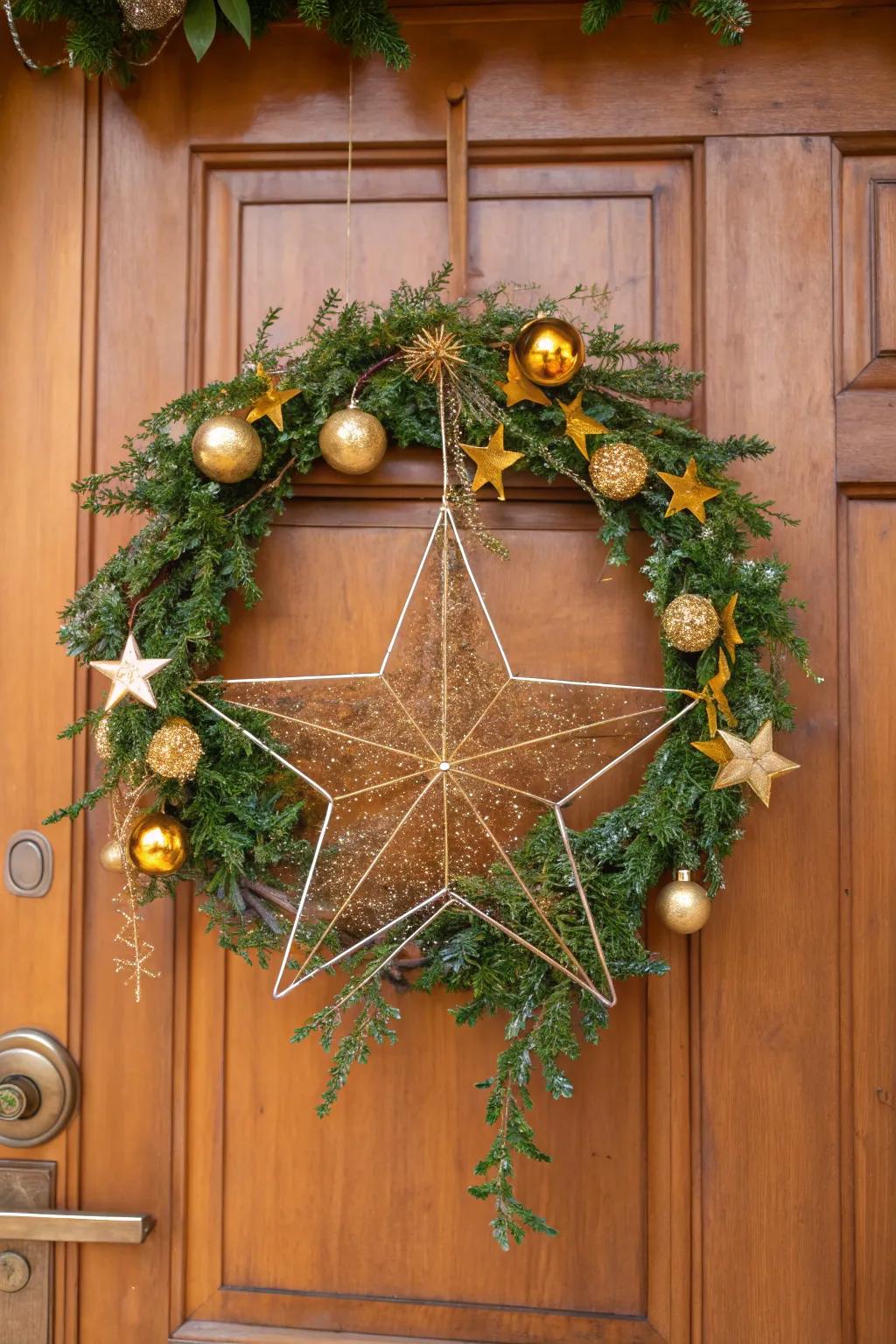 Evoke holiday cheer utilizing a merry Christmas star garland.