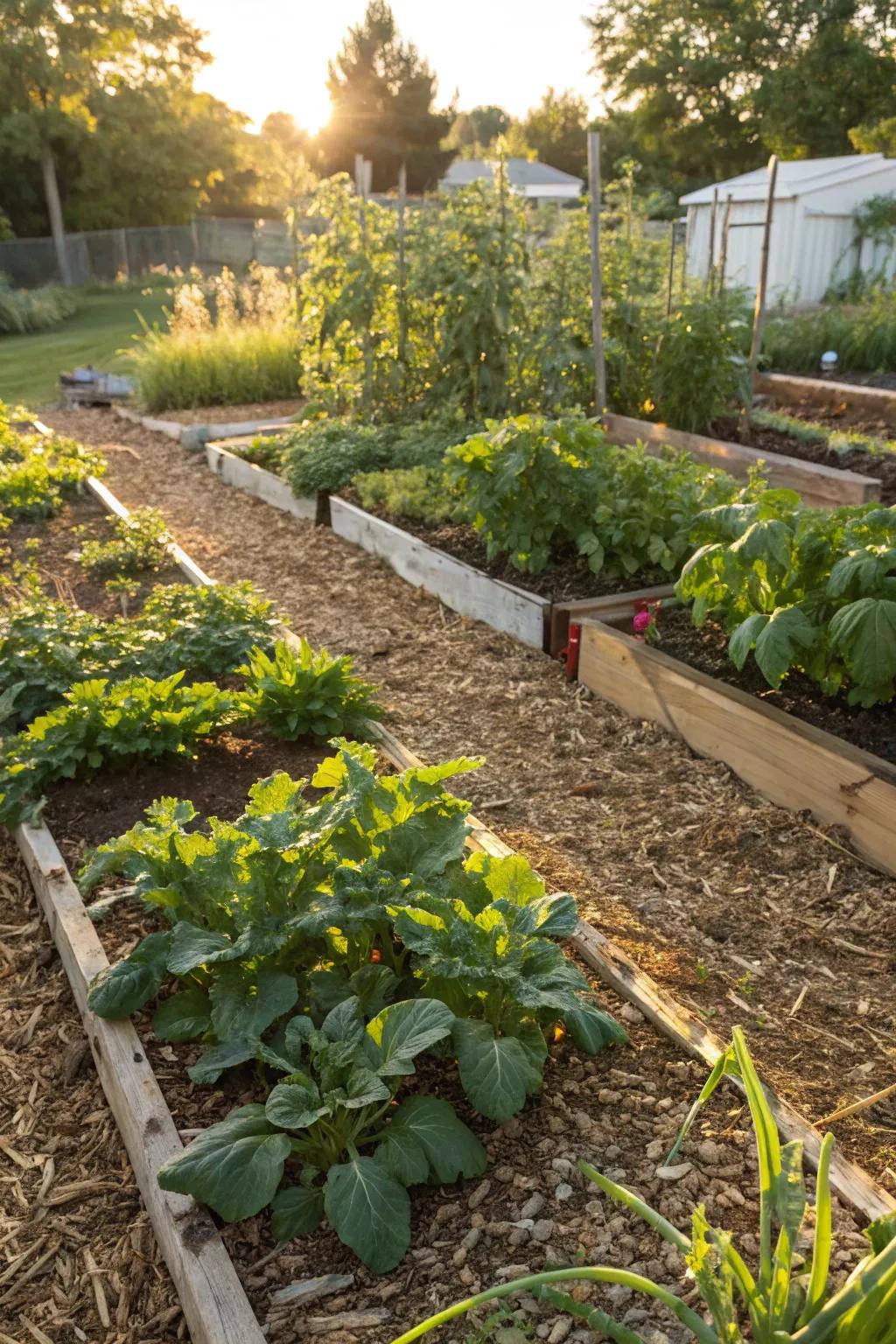 Timber fragment ground cover assists in preserving hydration and managing unwanted plants in produce gardens.