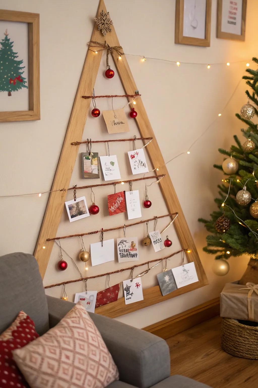 A streamlined wall-affixed tree that’s perfect for displaying cards and trinkets.