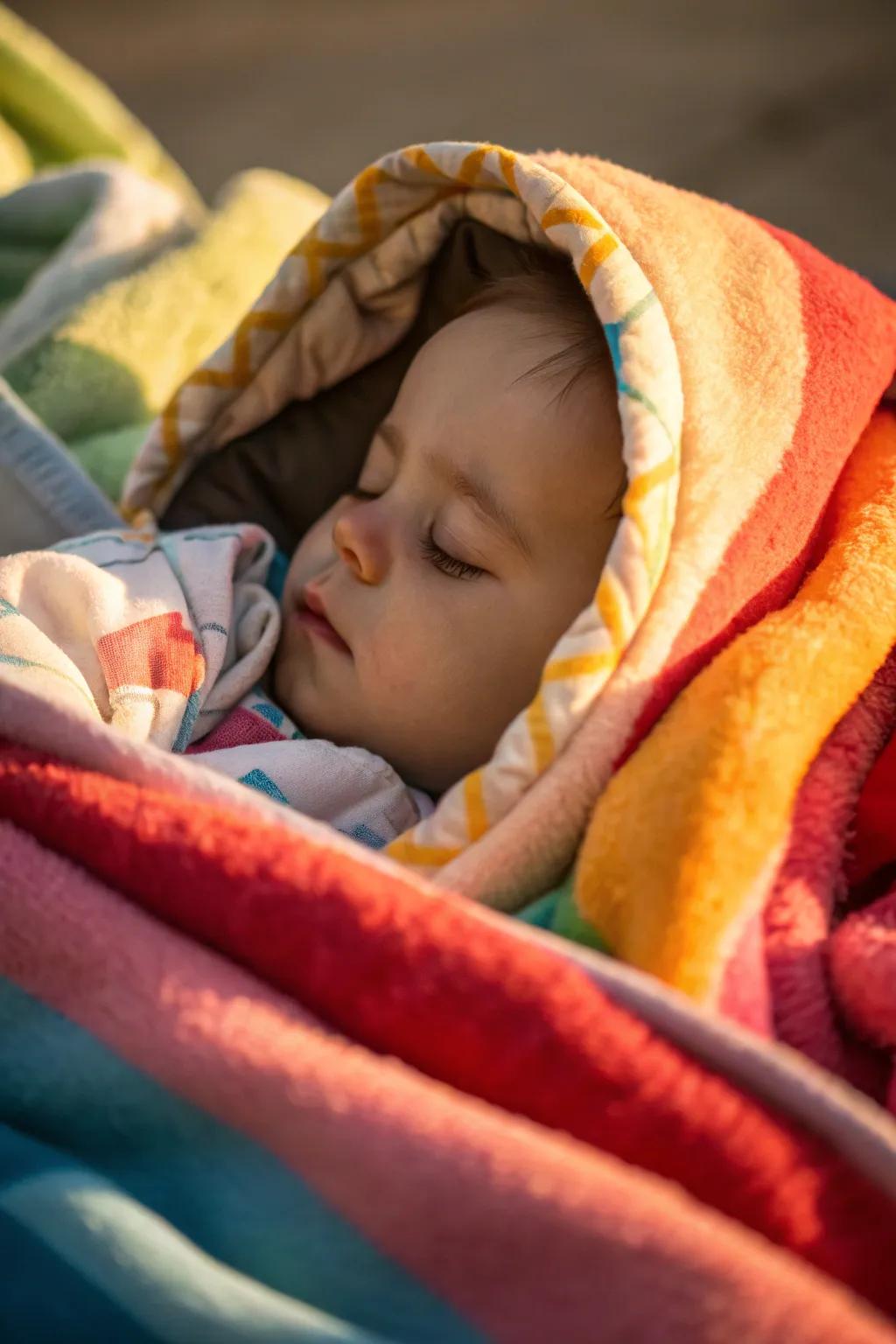 A comforting wrap haven for immortalizing tranquil baby moments.