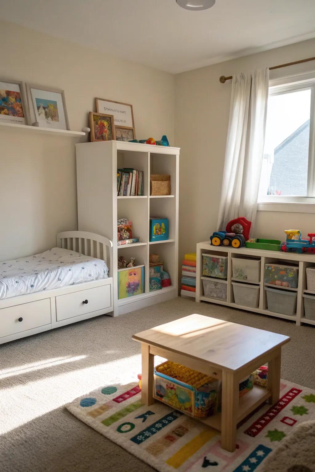 Furniture close to the ground enhances safety and freedom.