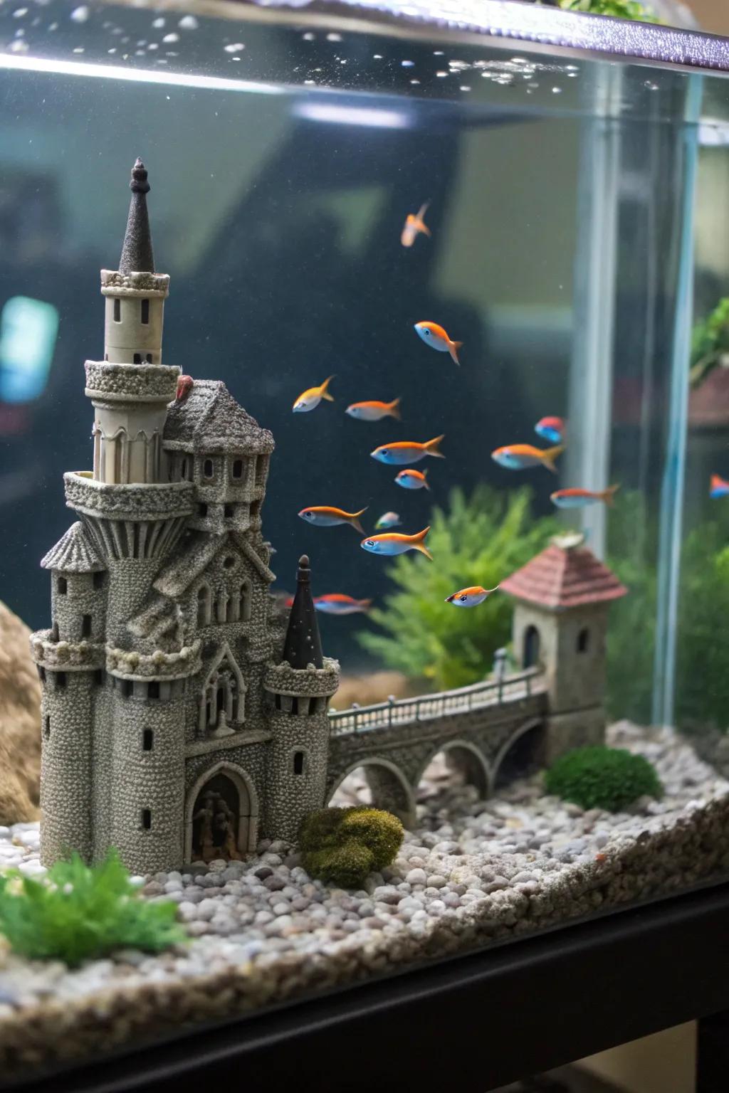 Design a themed tank using unique artistic accents.