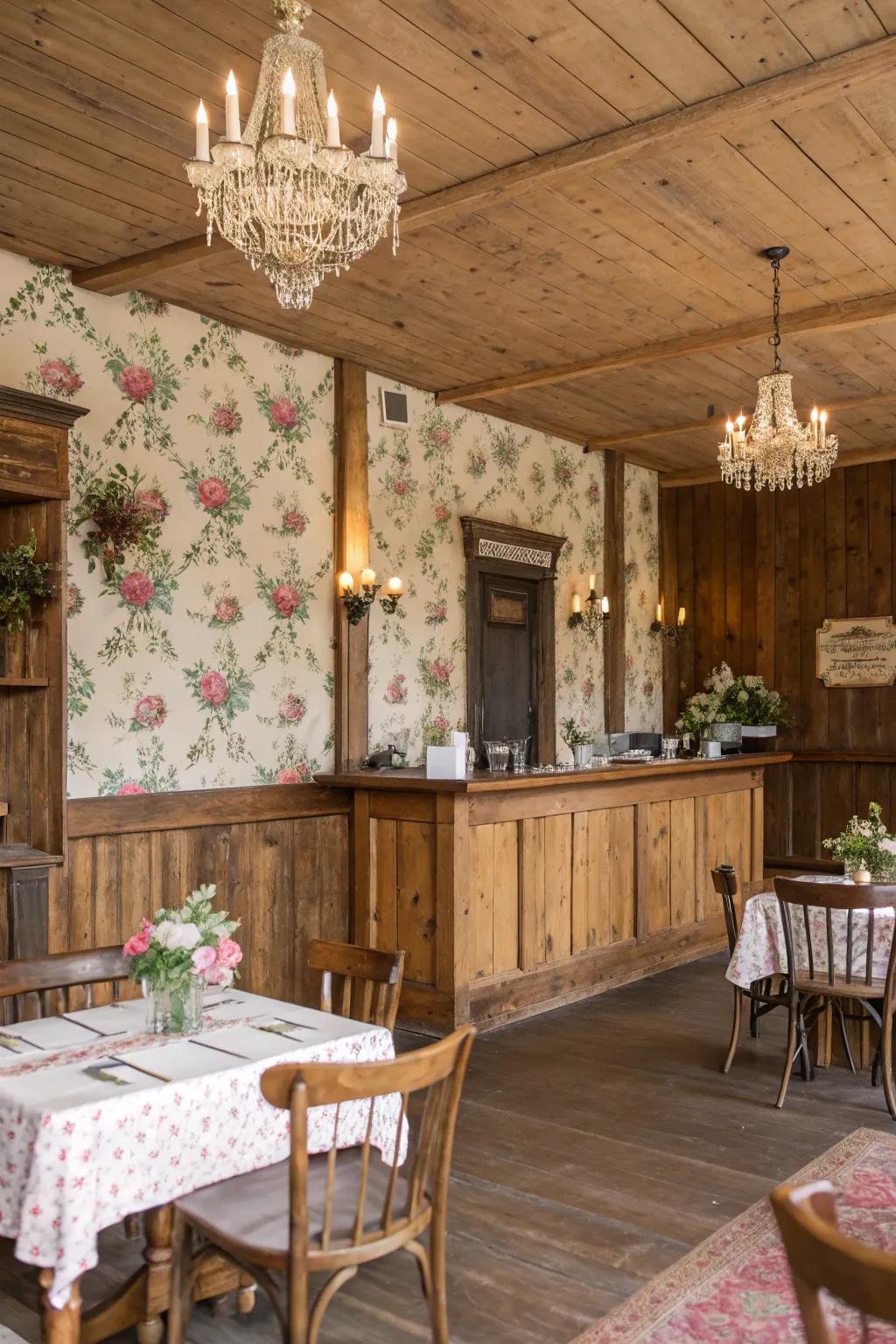 A venue enhanced with rustic components will perfectly embody the spirit of the 1940s.