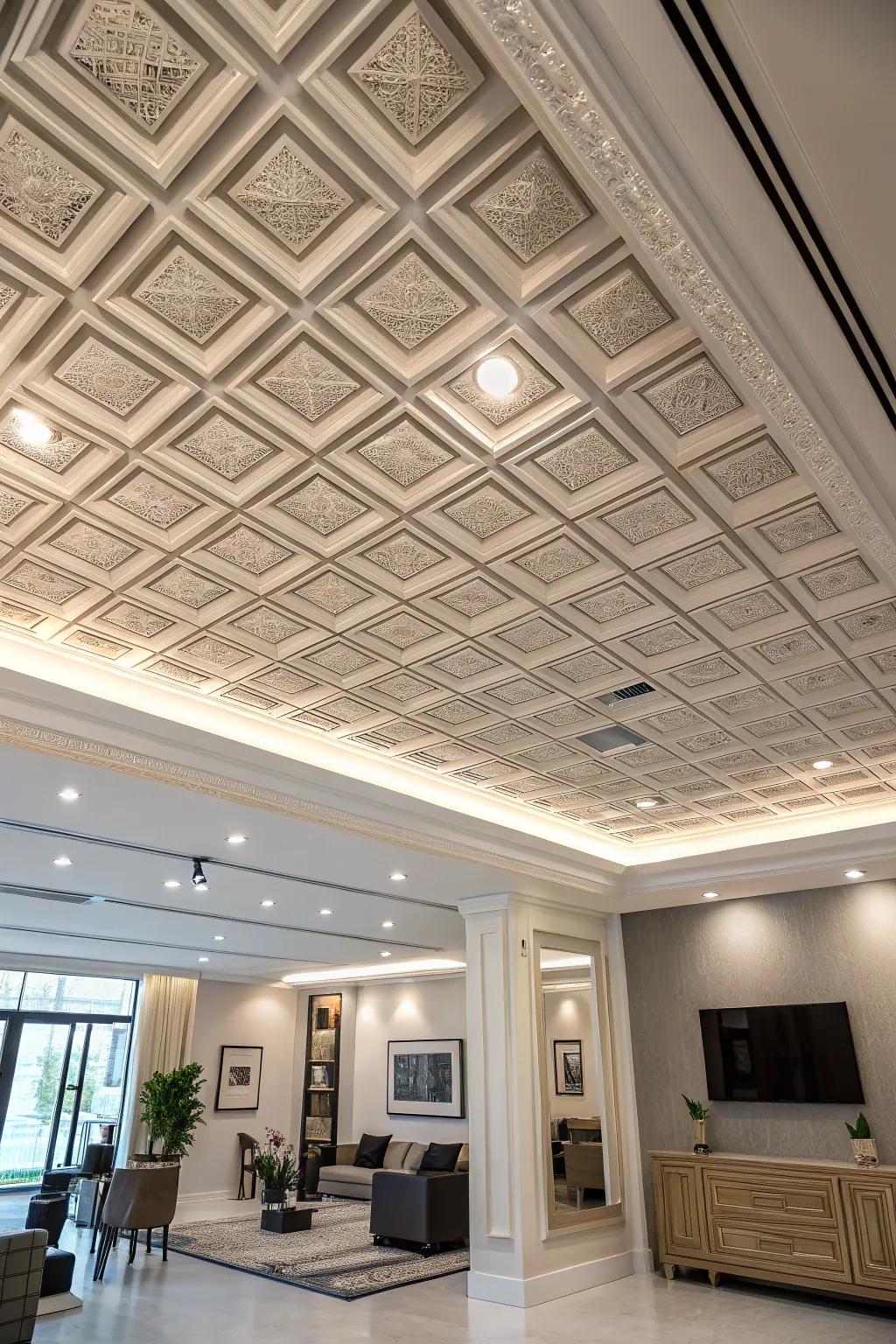 Segmented ceilings exude an aura of sophistication in any setting.