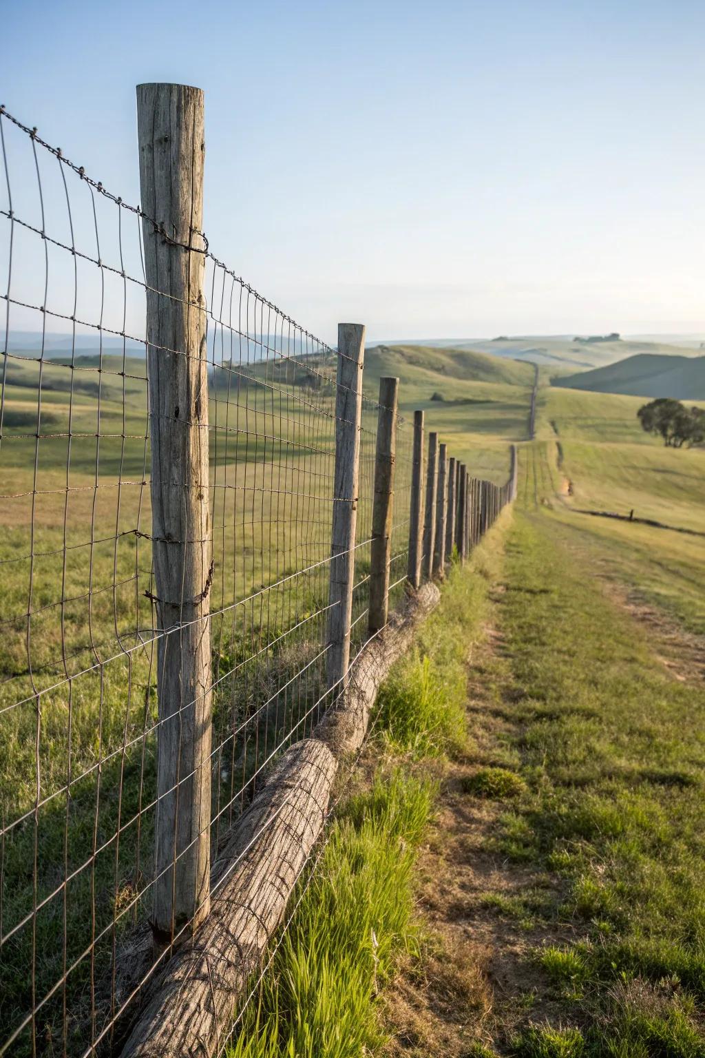Mesh fencing is practical and blends seamlessly into the landscape.
