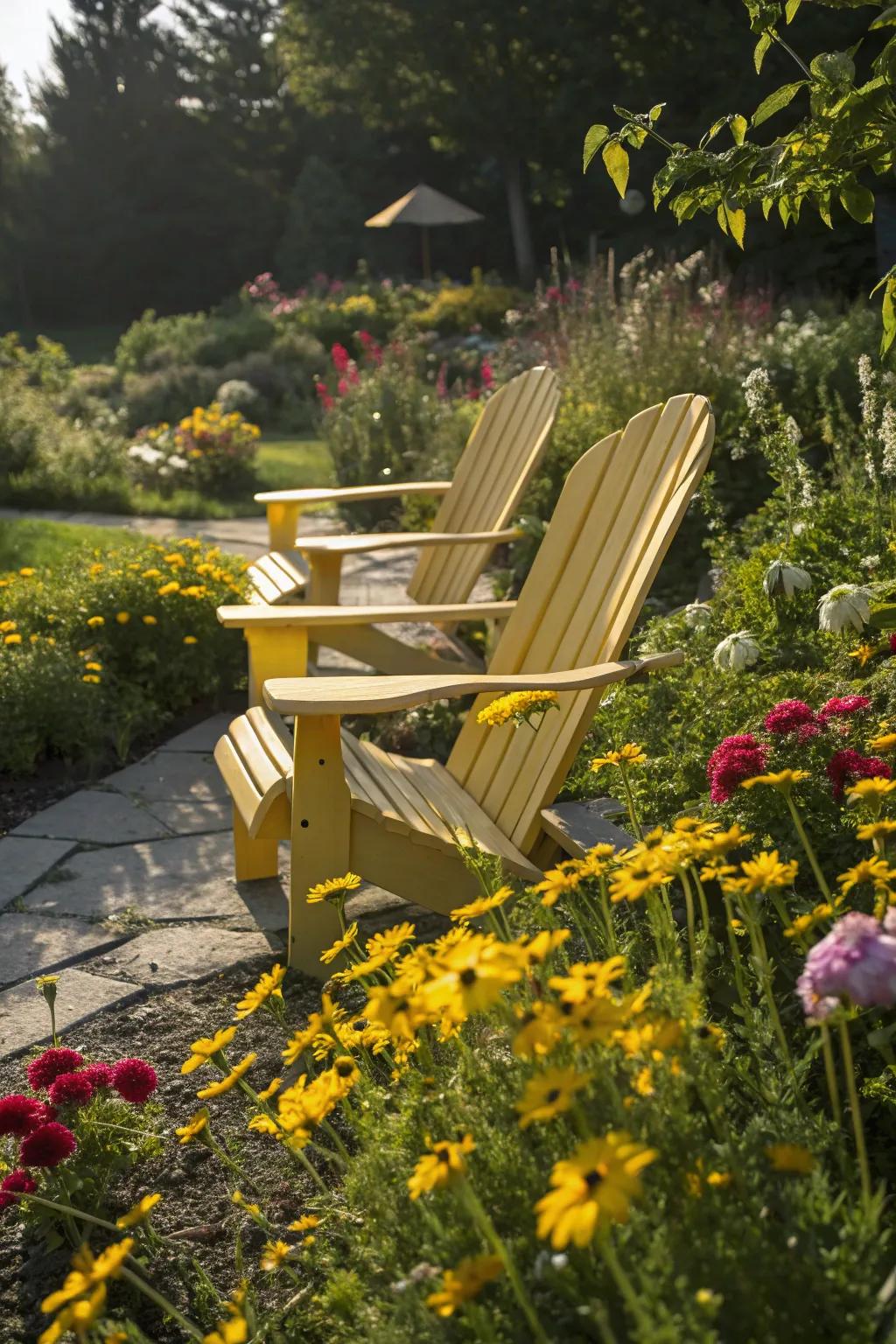 Radiant gold chairs spreading cheer.