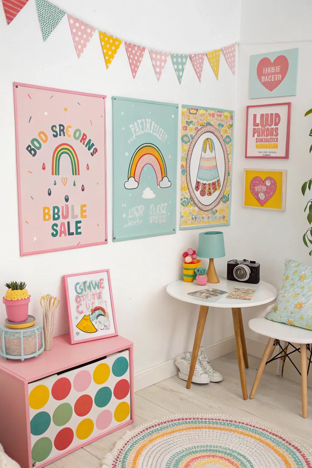 Infuse a playful retro vibe into your space with nostalgic artworks.