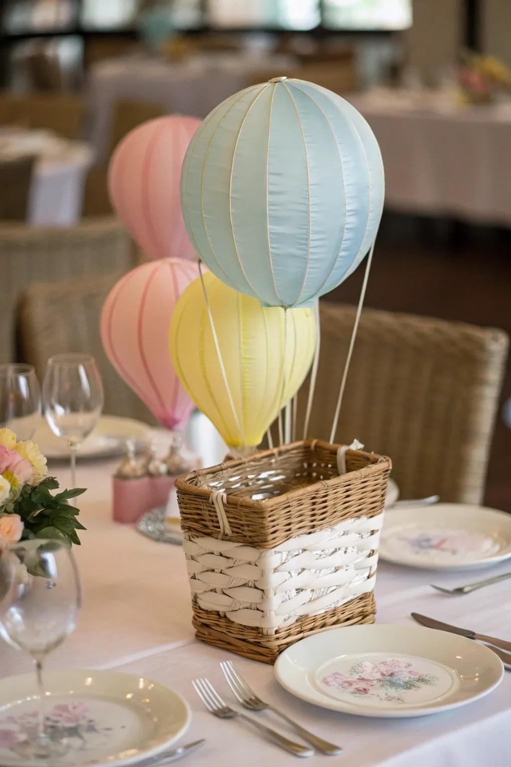 A whimsical floating airship centerpiece steals the spotlight.