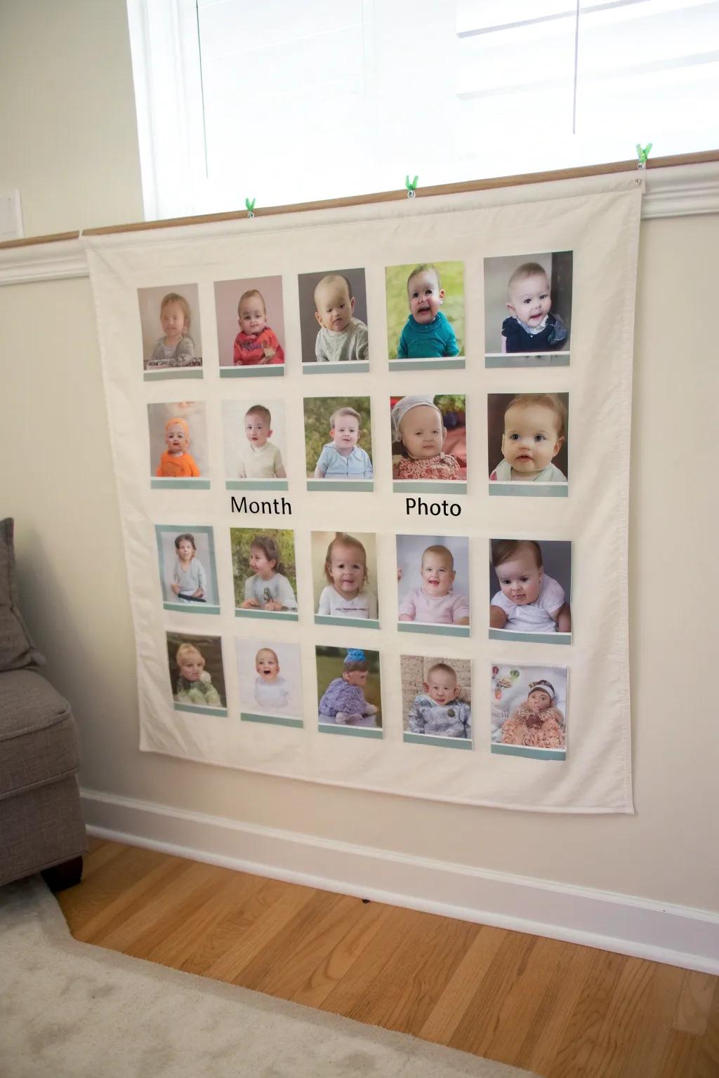 An arrangement of monthly images creates an enduring memory.