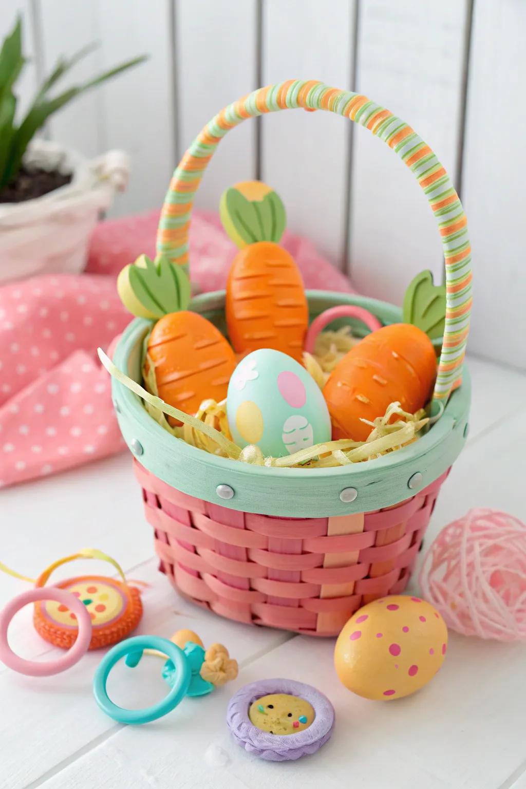 Teething toys that offer Easter cheer and soothe gums.