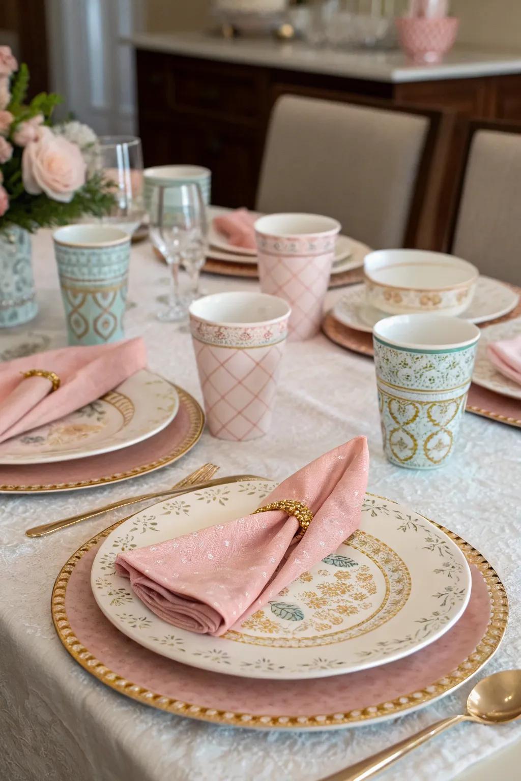 A beautifully planned tablescape for a stylish bachelorette celebration.
