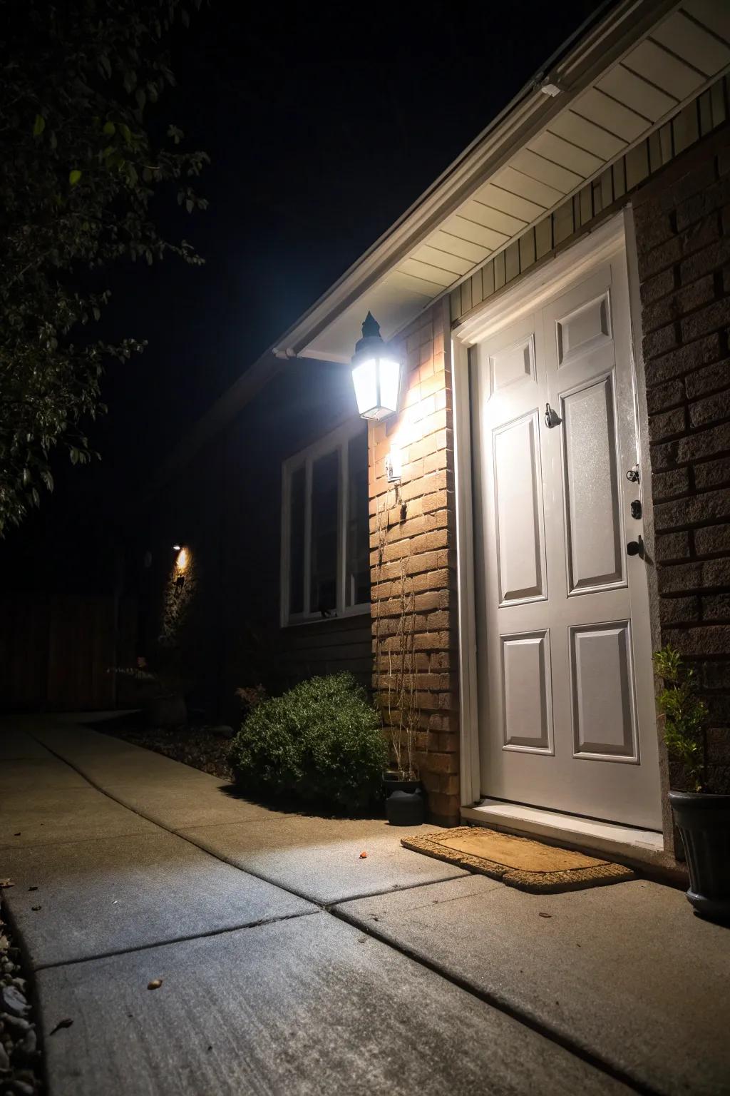 Motion activated lights supply security and convenience.