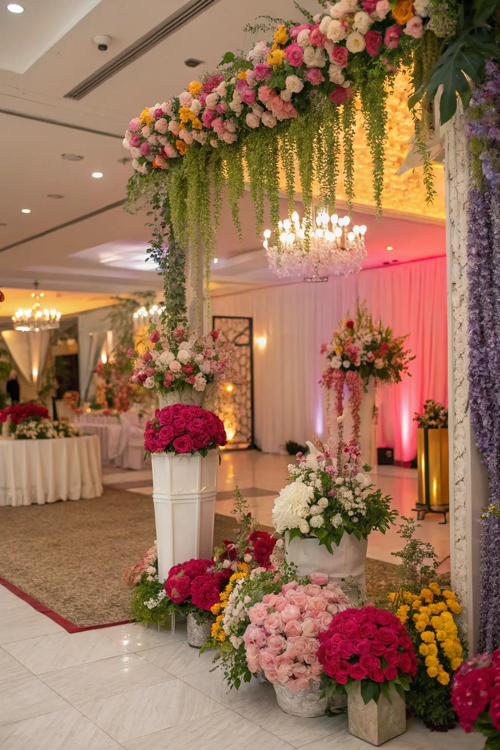 Flowers introduce a touch of natural beauty to the celebration.