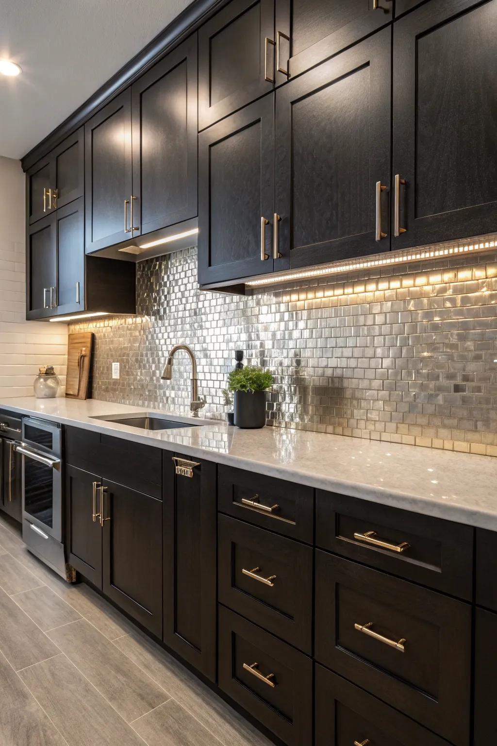 Reflect light and style using shiny details.
