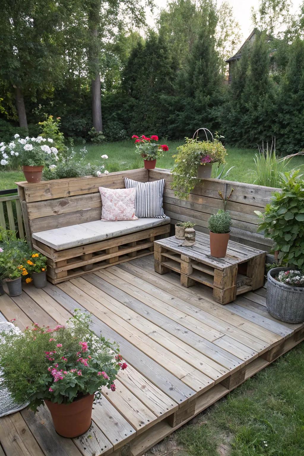 Transform a section of your backyard into a cozy patio or deck with your own hands.