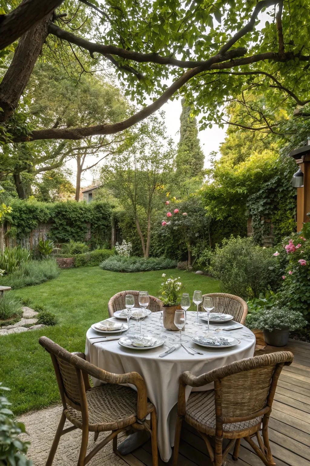 Take pleasure in outdoor dinners with an exclusive dining space
